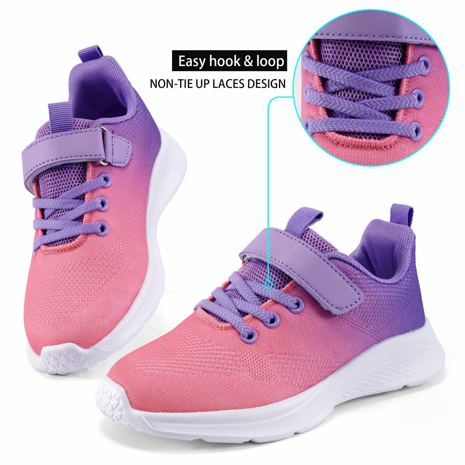 Ecetana Boys Girls Sneakers Lightweight Breathable Walking Shoes for Kids Tennis Shoes - Image 4