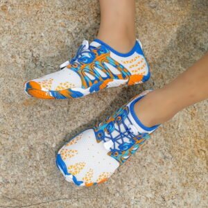 Stepedia Men's Women's Barefoot Water Shoes Wide Quick Drying Aqua Shoes for Swimming Surfing Beach, White