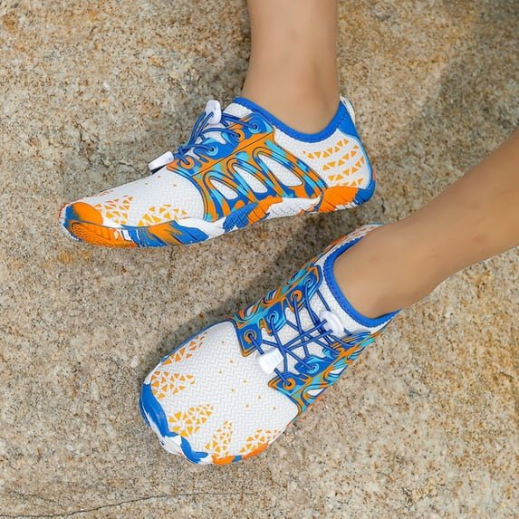 Stepedia Men's Women's Barefoot Water Shoes Wide Quick Drying Aqua Shoes for Swimming Surfing Beach, White