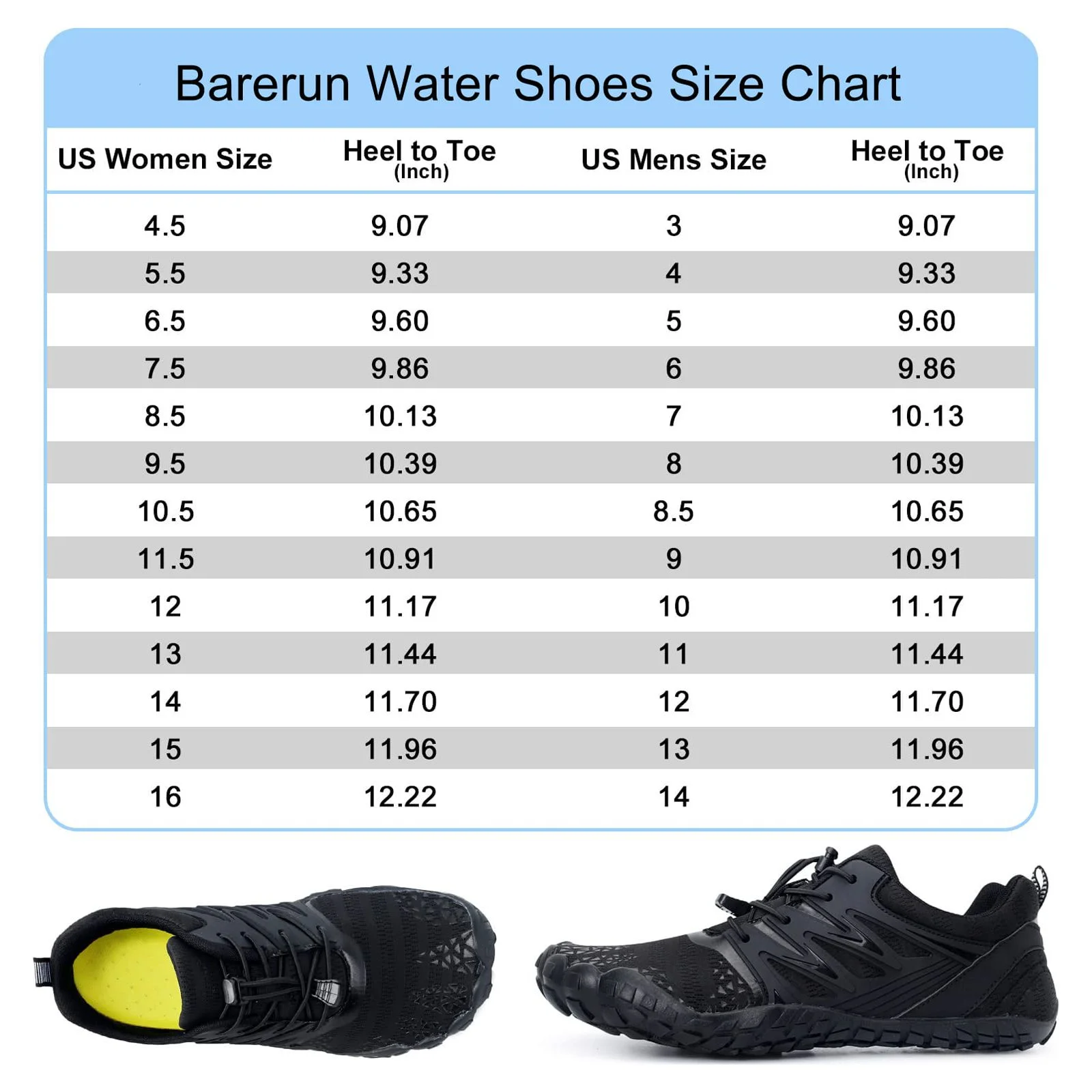 Barerun Mens Womens Water Shoes Quick-Dry Lightweight Barefoot Wide Feet Toe for Swim Diving Surf Aqua Pool Beach Blue - Image 3
