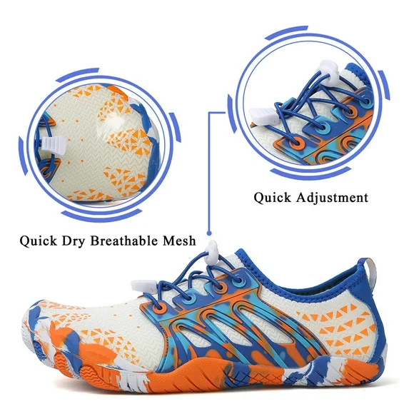 Stepedia Men's Women's Barefoot Water Shoes Wide Quick Drying Aqua Shoes for Swimming Surfing Beach, White - Image 4
