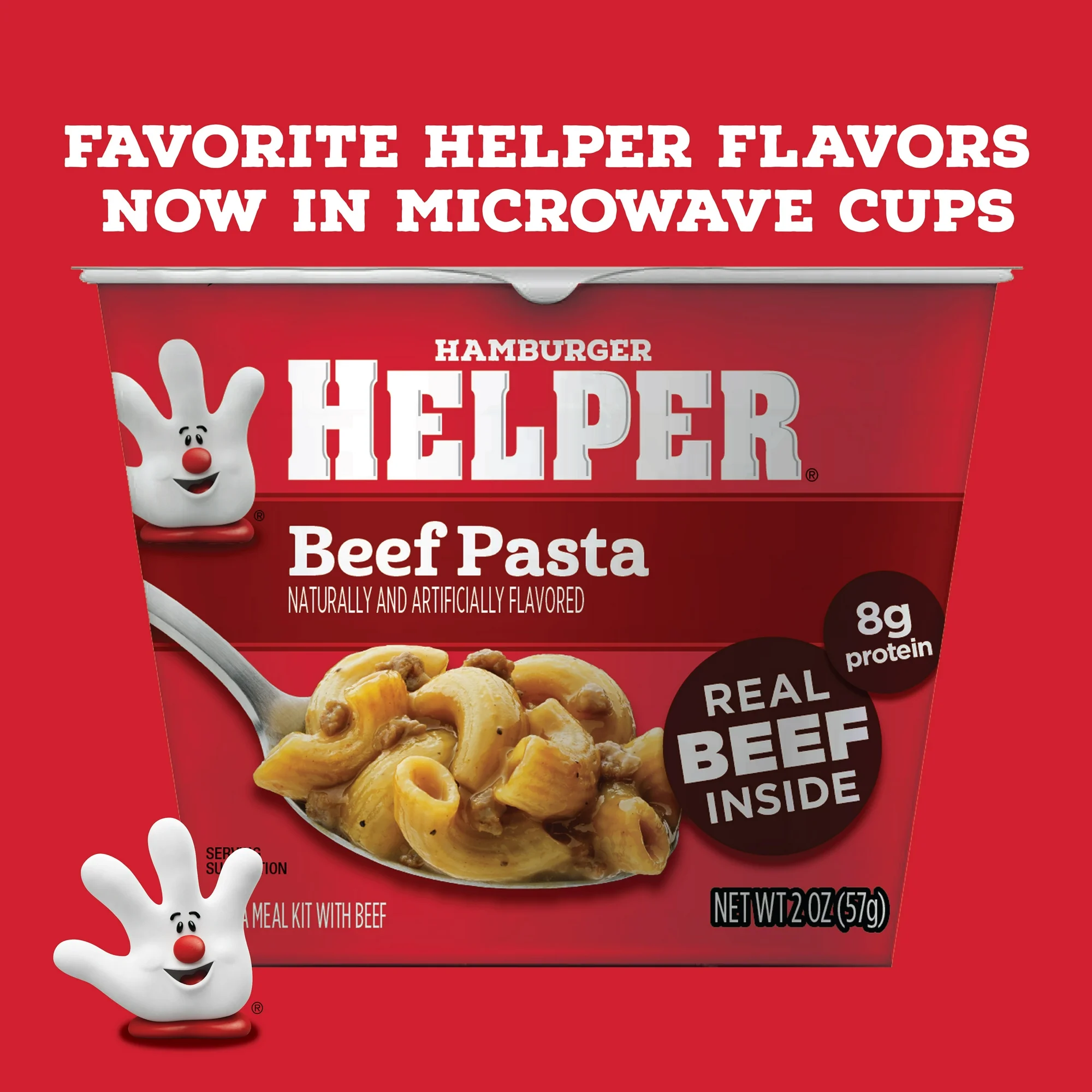 Hamburger Helper Beef Pasta, 2 oz Microwave Cup, Shelf Stable (Dried)