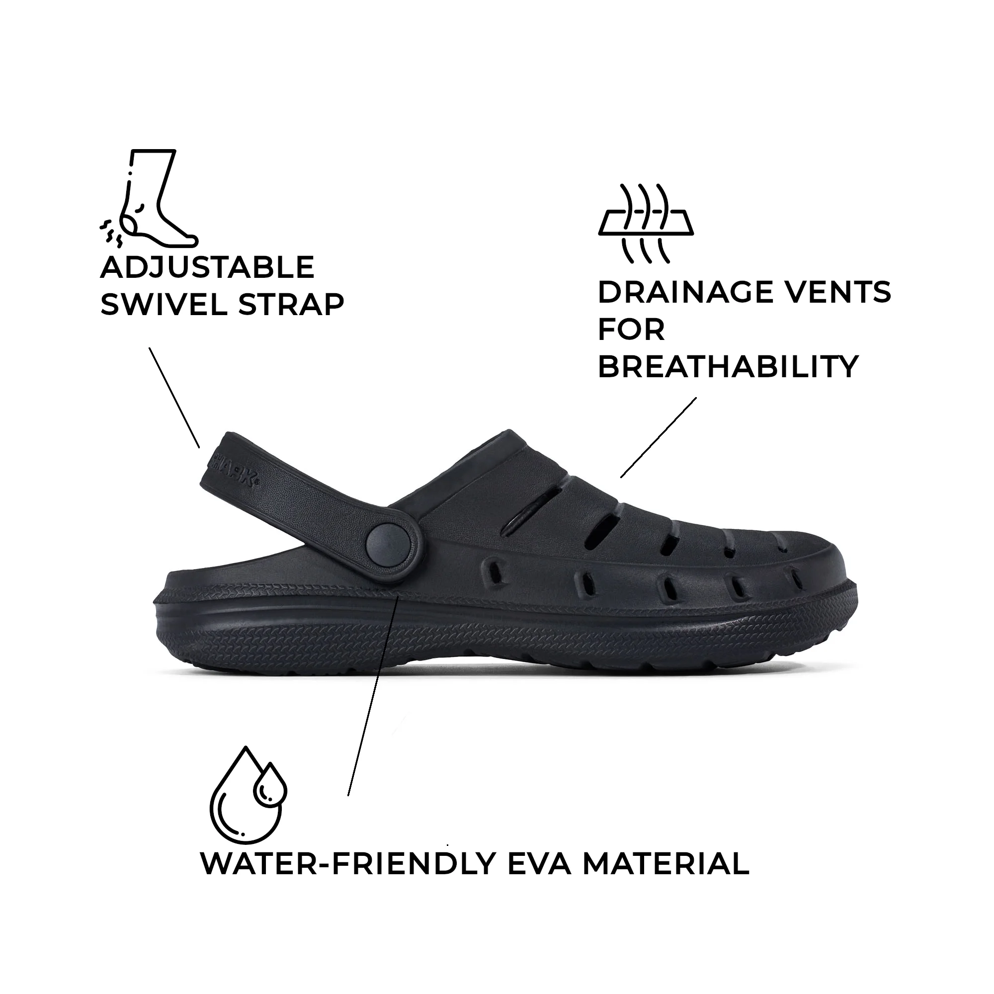 Rugged Shark Men's Comfort EVA Clog Sandals - Image 3