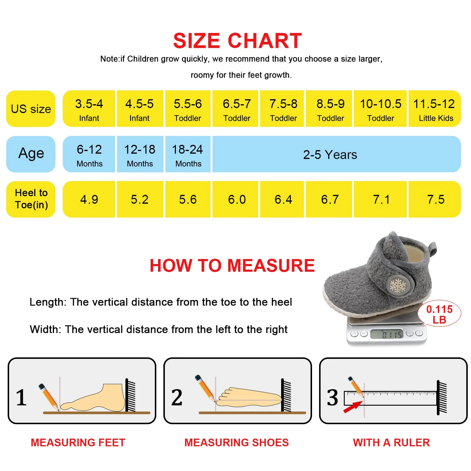 Barerun Toddler Boys Girls House Slippers Indoor Home Shoes Warm Socks for Kids Grey - Image 8