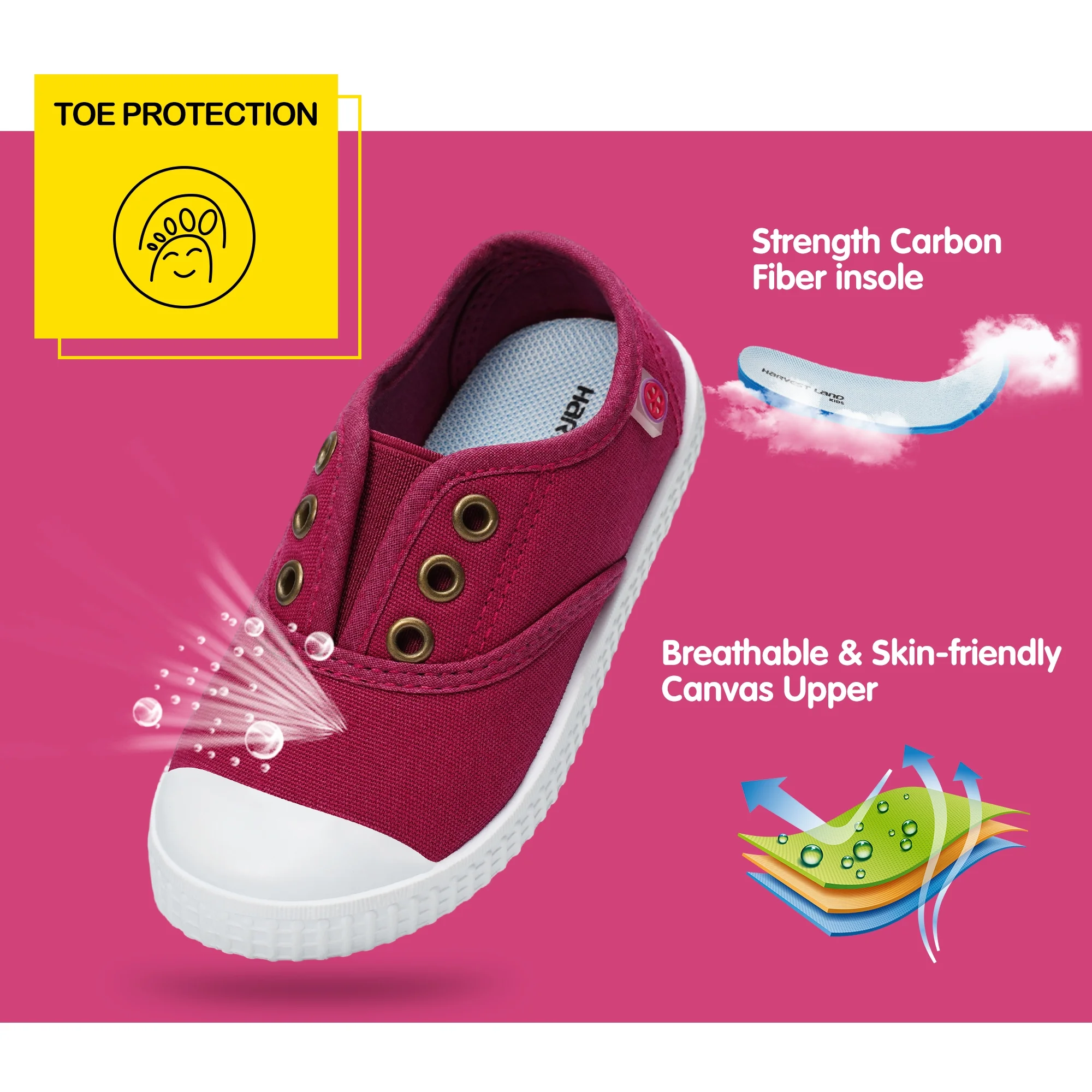 HARVEST LAND Toddler Shoes Soft Girls Boys Canvas Sneakers LightWeight Slip on Shoes for Kids - Image 3