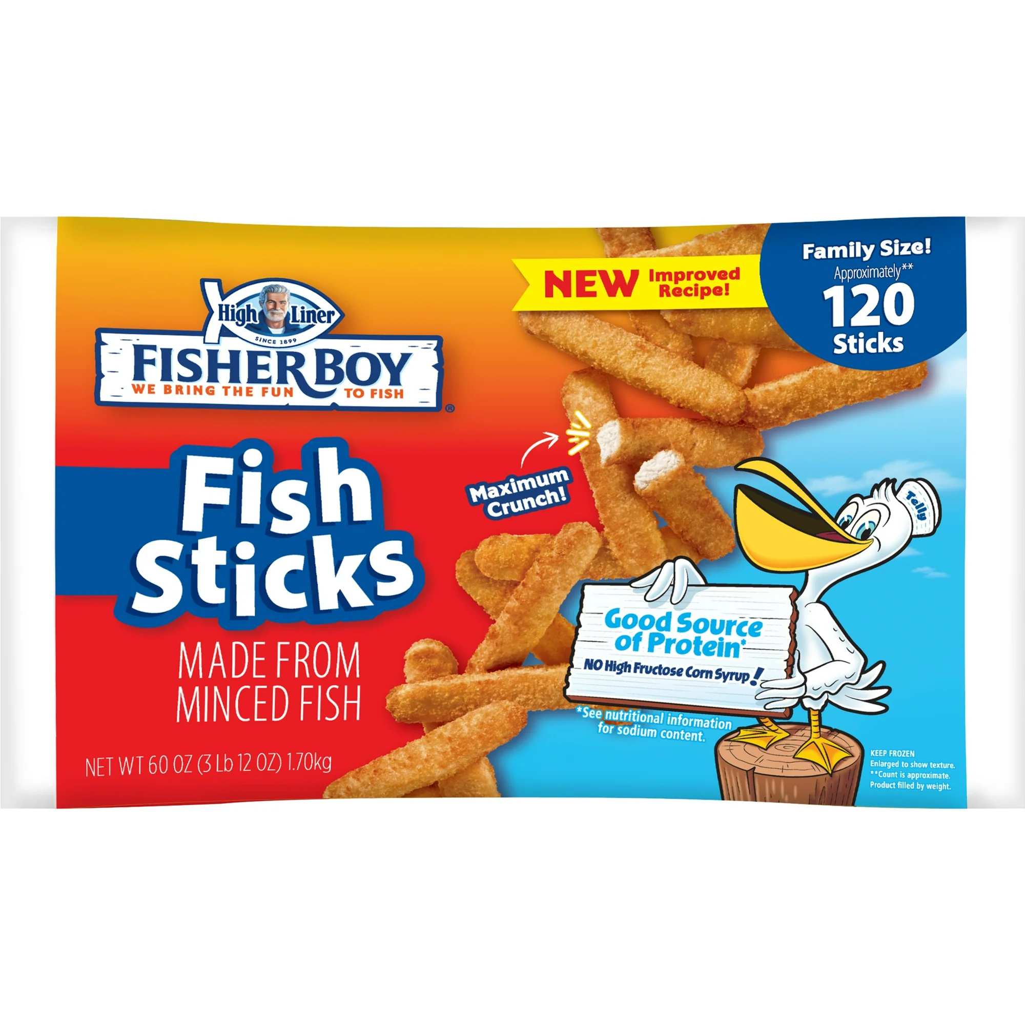 Fisher Boy Crispy Breaded Fish Sticks Made from Minced Fish, 60 oz., 120 per Bag (Frozen) - Image 5