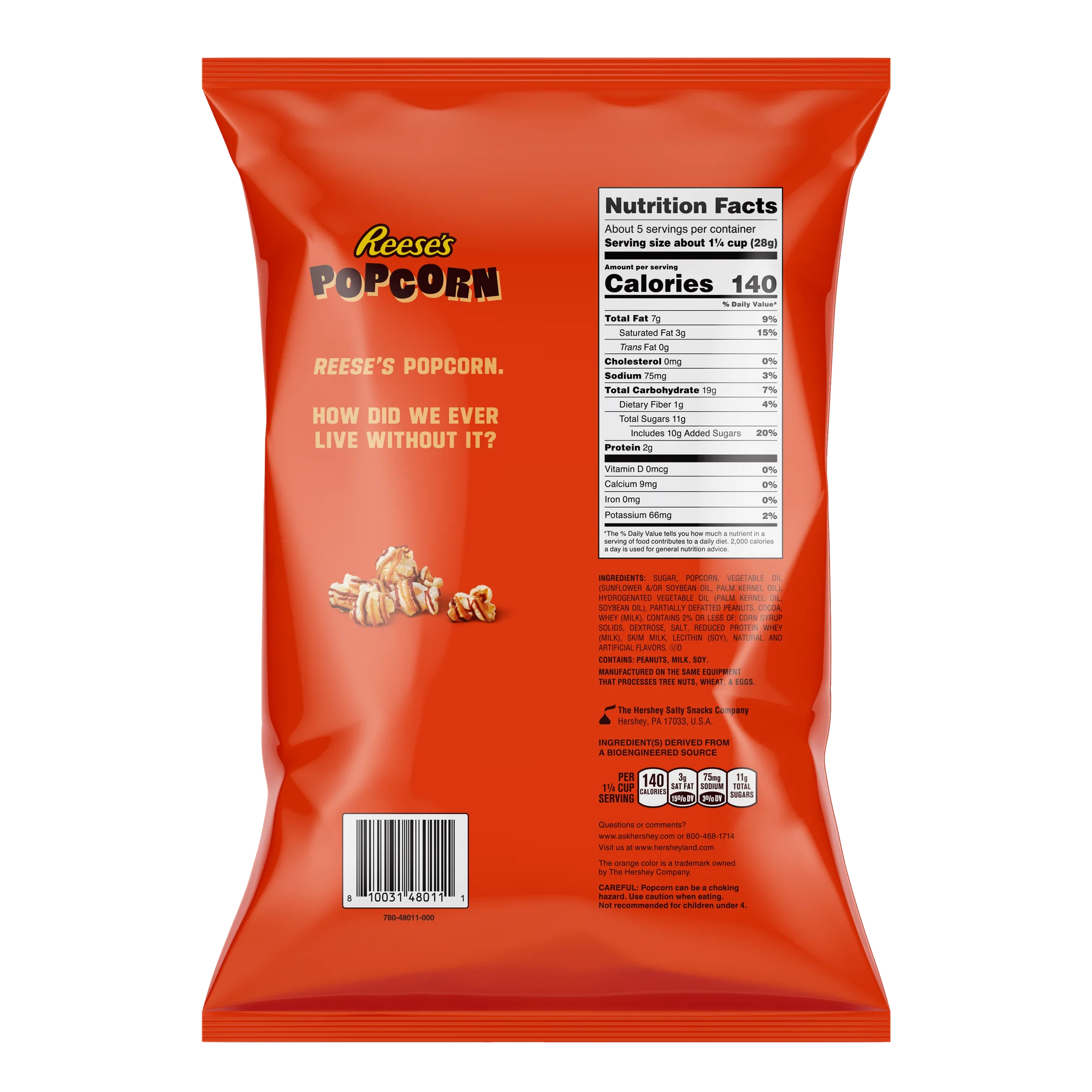 Reese's Peanut Butter Chocolate Drizzled Popcorn Snack, 5.25 oz Sharing-Size Bag - Image 3