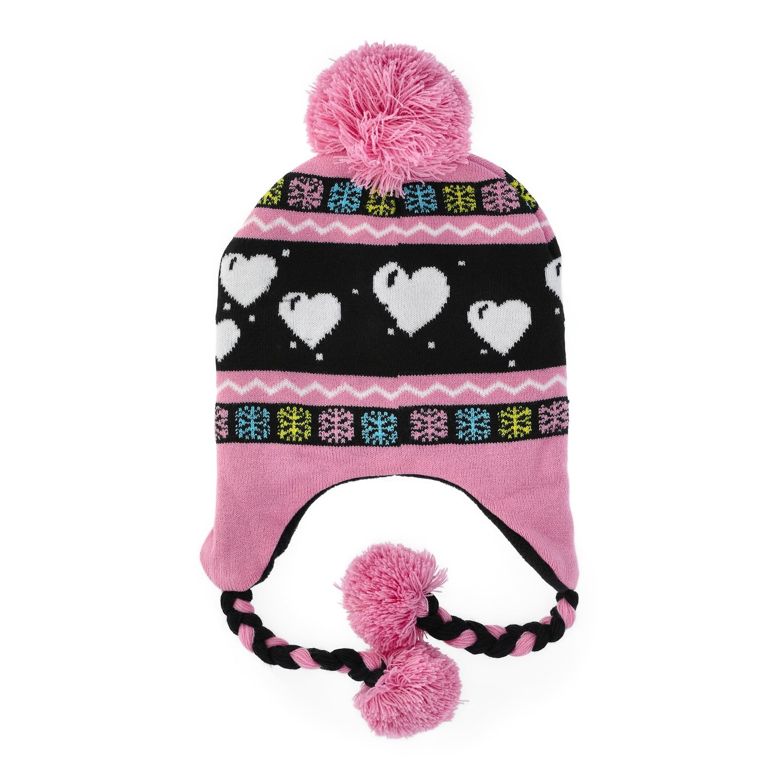 Hello Kitty Hearts and Snowflakes Knit Laplander Hat - Image 3