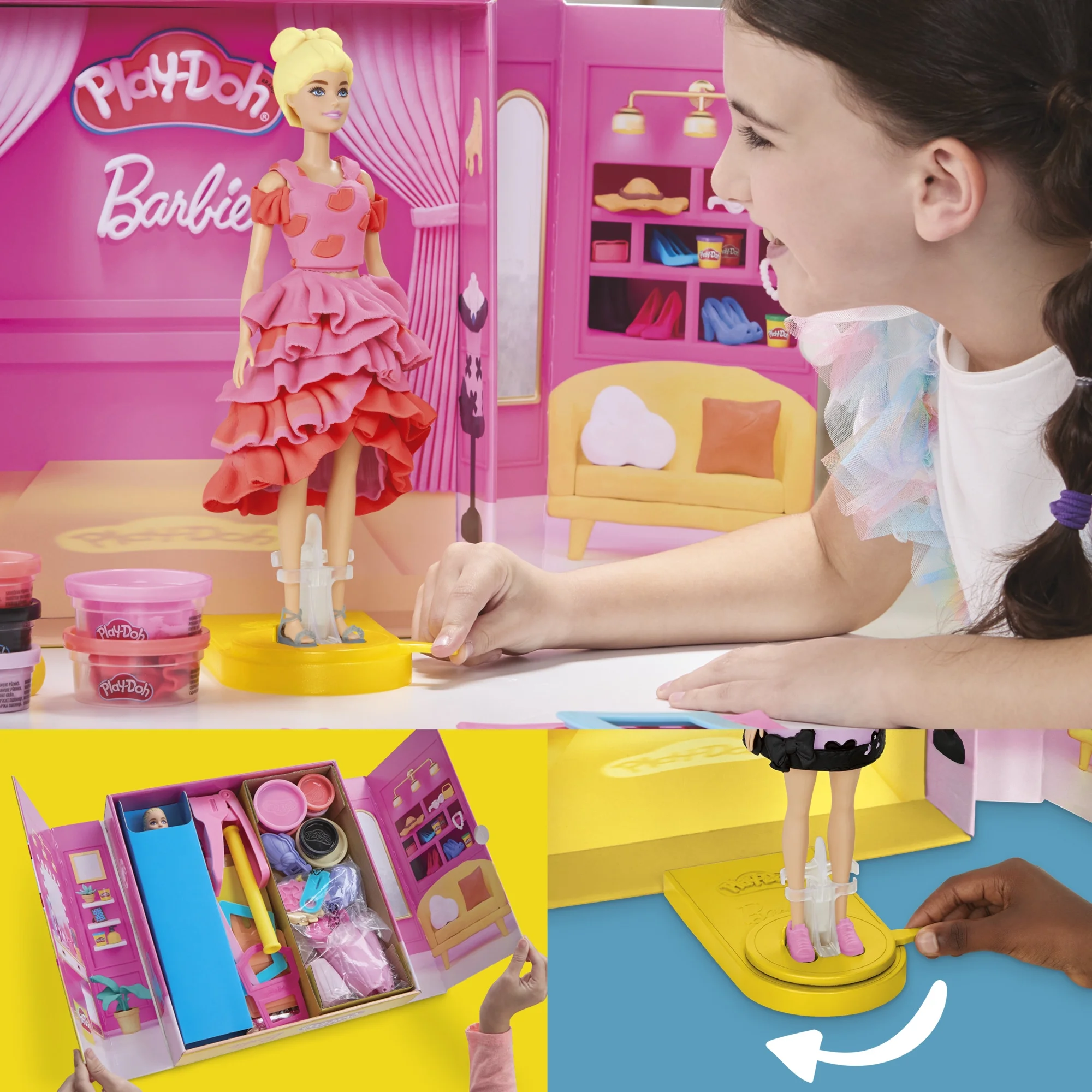 Play-Doh Barbie Designer Fashion Show Playset, Make Doll Clothes, Toys for Girls & Boys 5+ - Image 5