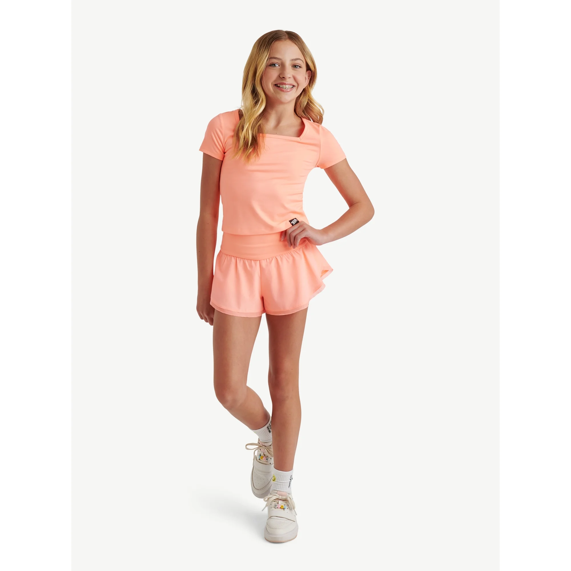 Justice Girls Mesh Hem Tulip Short Set, Sizes XS - XLP - Image 7