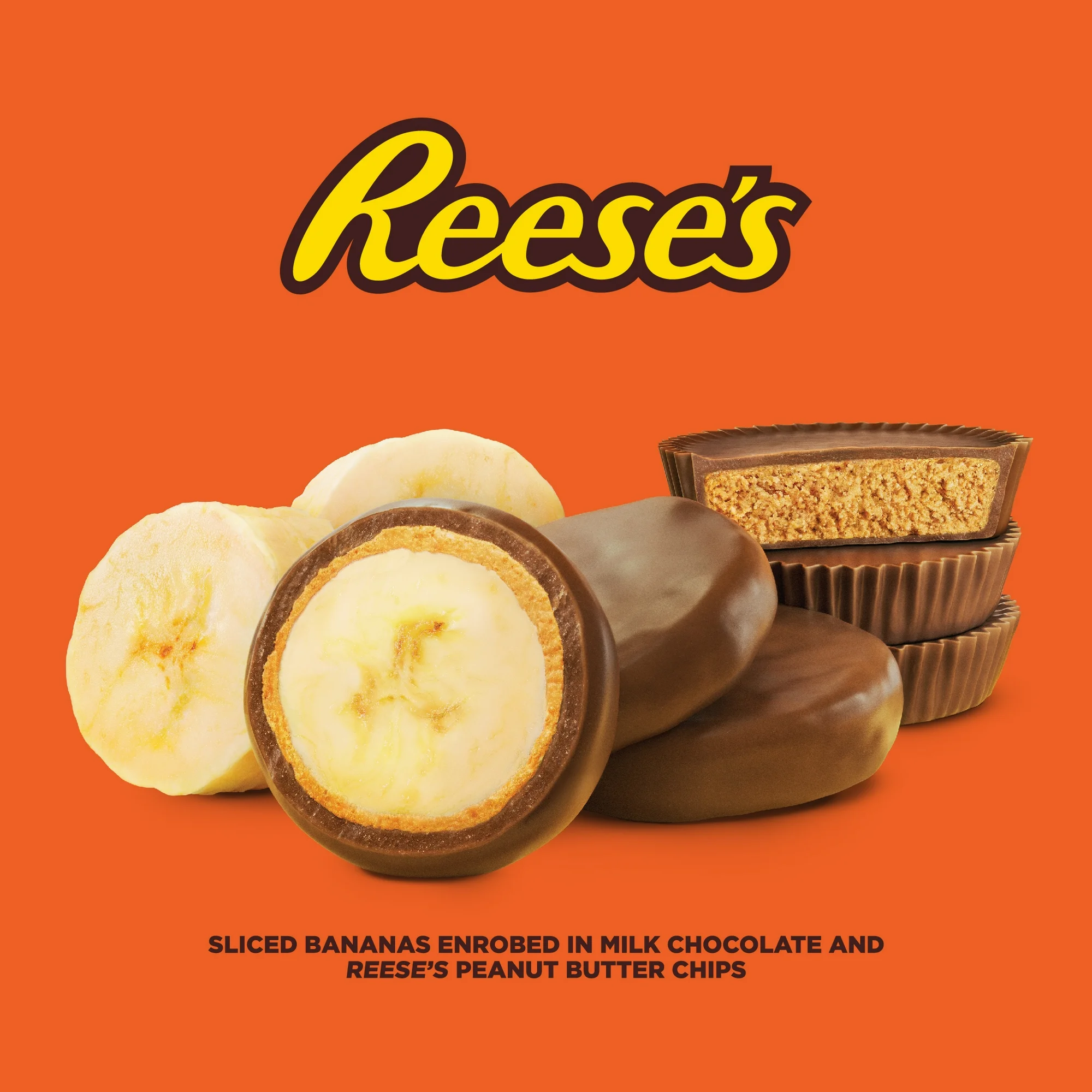Reese’s Banana Slices in Milk Chocolate and Reese's Peanut Butter Chips, 8 oz (Frozen) - Image 2