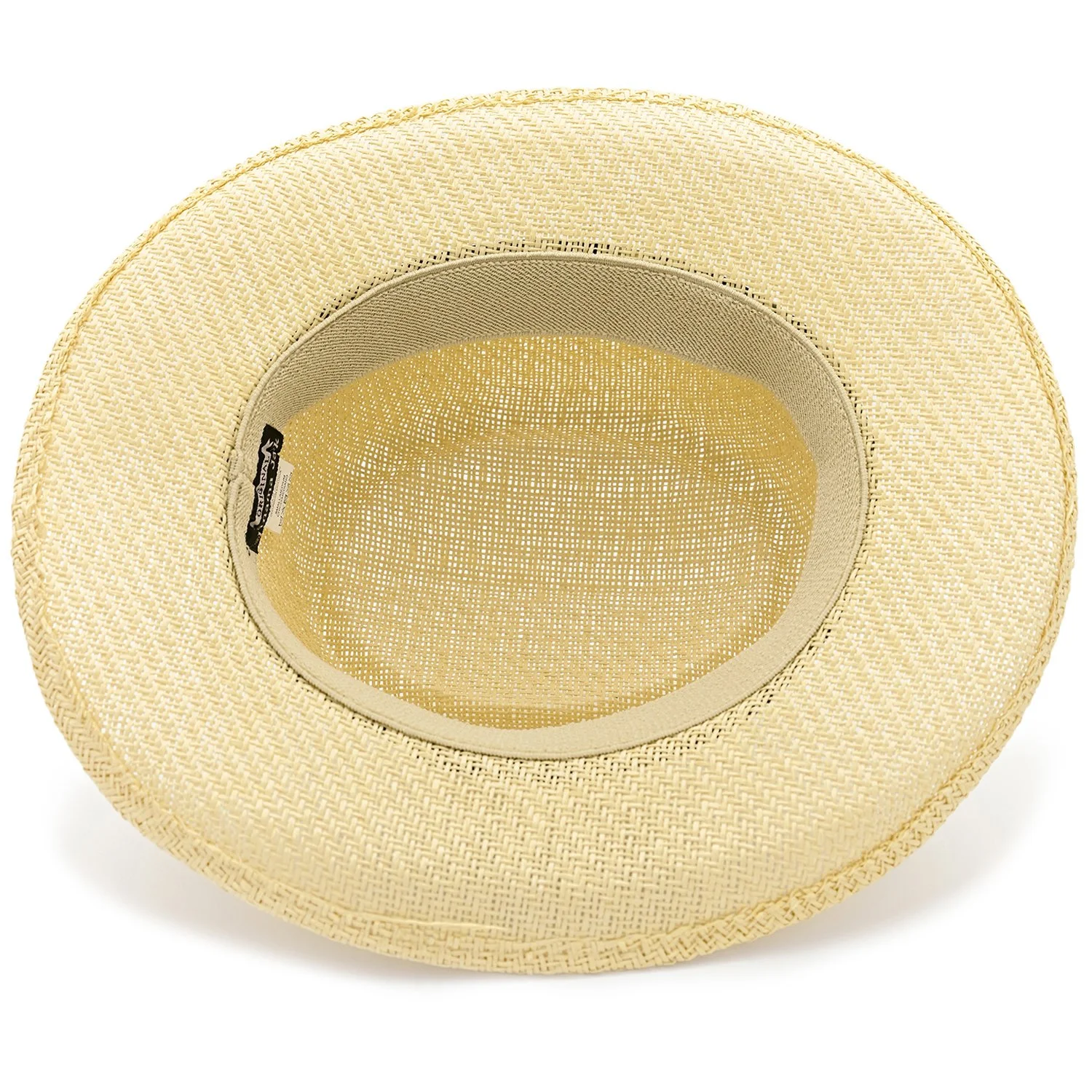 Panama Jack Gambler Straw Hat - Lightweight, 3" Big Brim, Inner Elastic Sweatband, 3-Pleat Ribbon Hat Band (Black, Large/X-Large) - Image 2