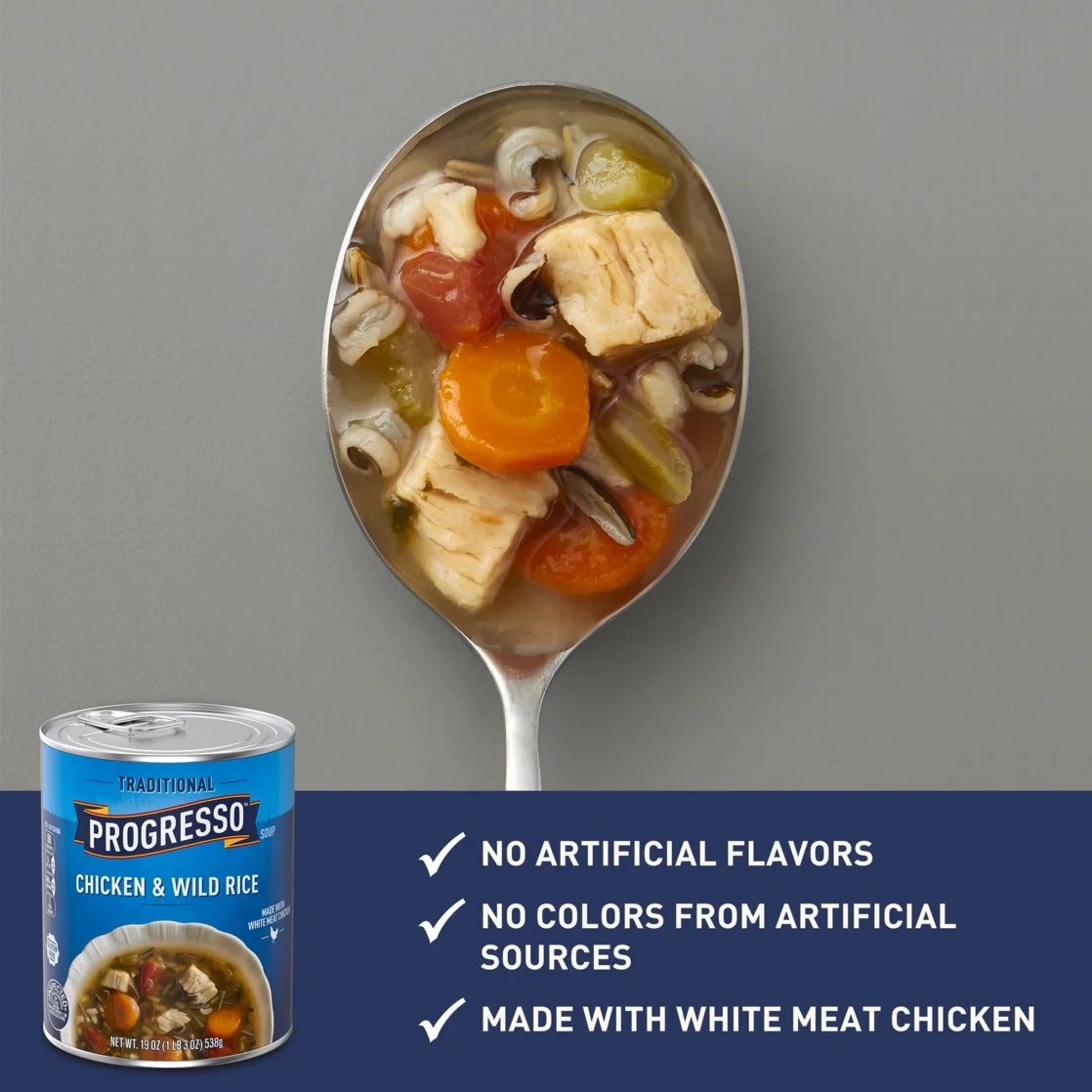 Progresso Traditional, Chicken and Wild Rice Soup, Gluten Free, 19 oz. - Image 3