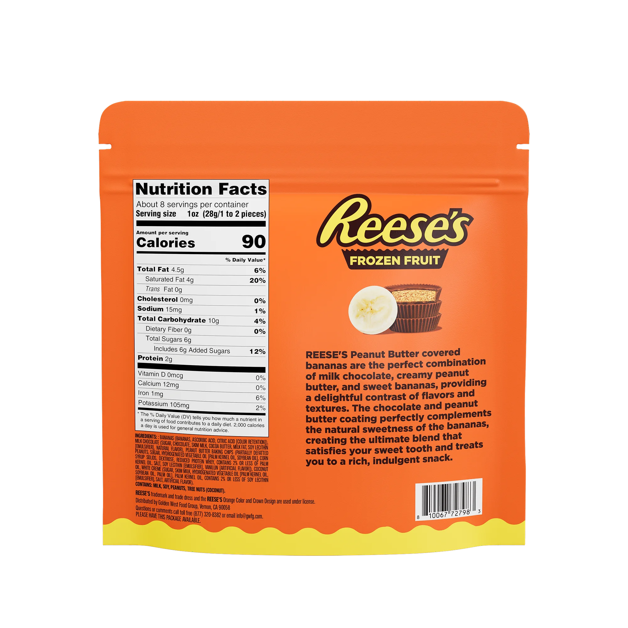 Reese’s Banana Slices in Milk Chocolate and Reese's Peanut Butter Chips, 8 oz (Frozen) - Image 4