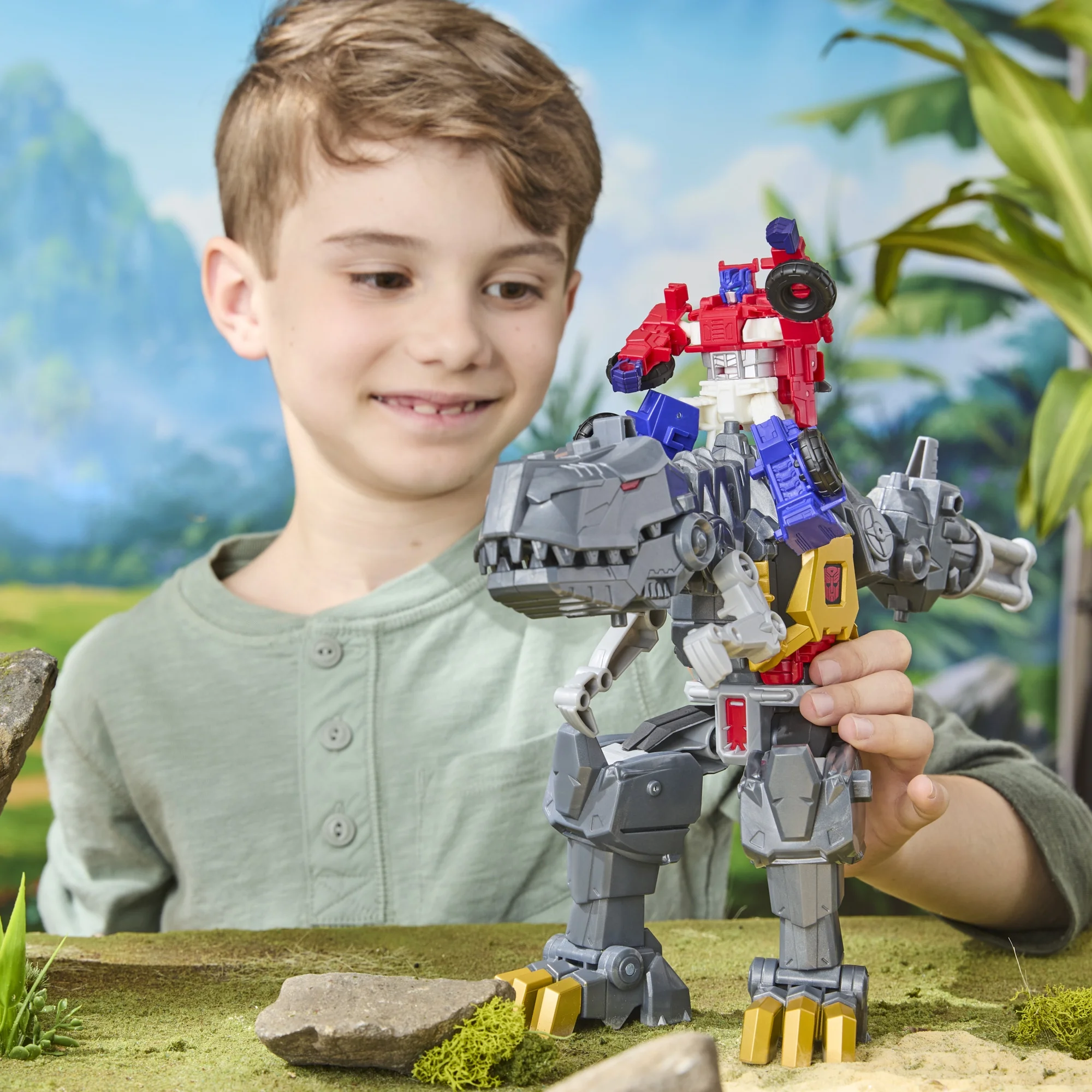 Transformers CYBERWORLD Grimlock Chomp & Battle Action Figure - Image 3