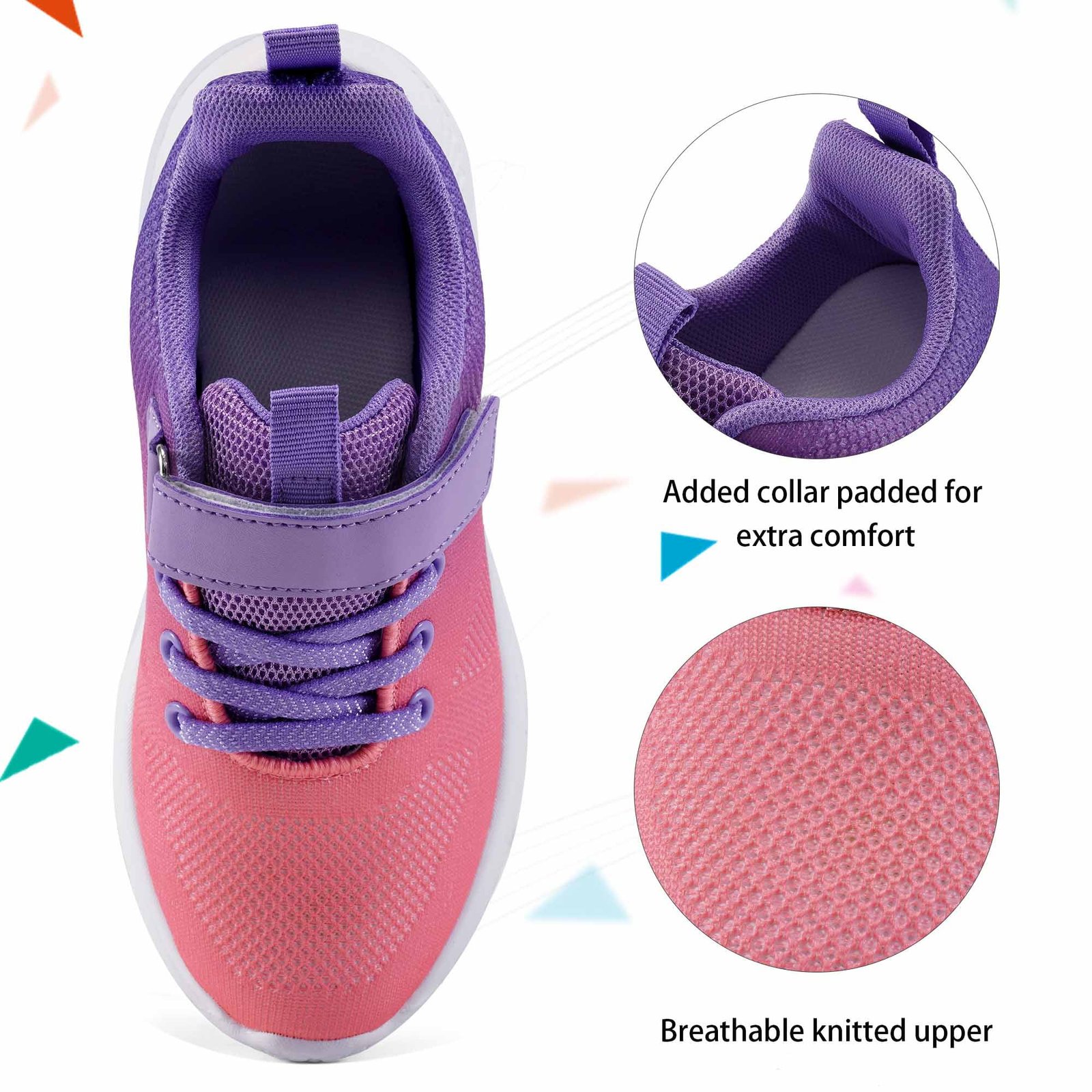 Ecetana Boys Girls Sneakers Lightweight Breathable Walking Shoes for Kids Tennis Shoes - Image 5