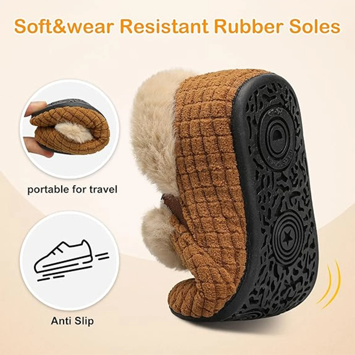 Barerun Toddler Slippers for Boys Girls Slip on Kids Baby House Shoes Indoor Outdoor Warm Walking Shoe - Image 5