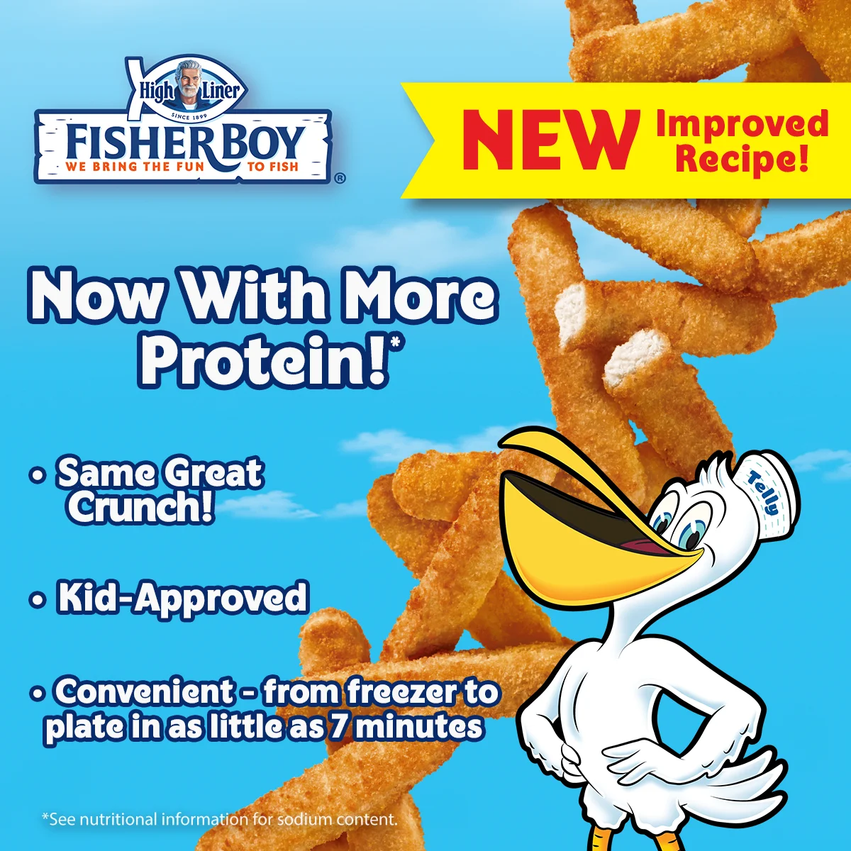Fisher Boy Crispy Breaded Fish Sticks Made from Minced Fish, 60 oz., 120 per Bag (Frozen) - Image 2